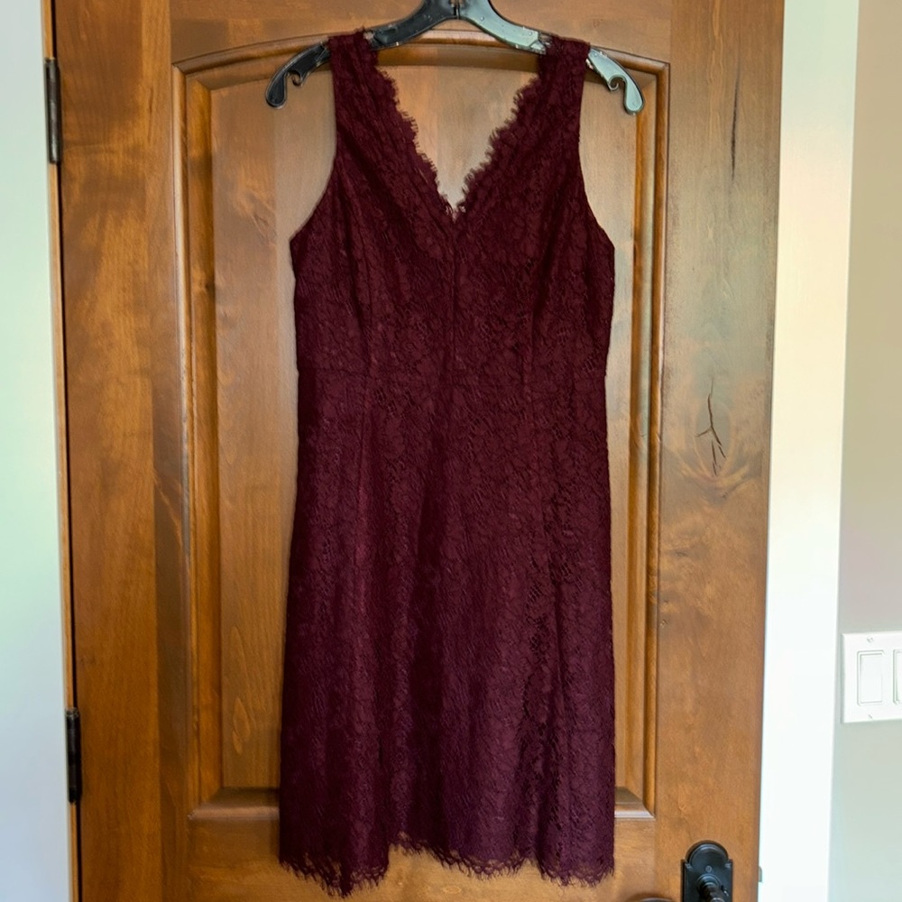Burgundy lace affect, Ann Taylor Dress